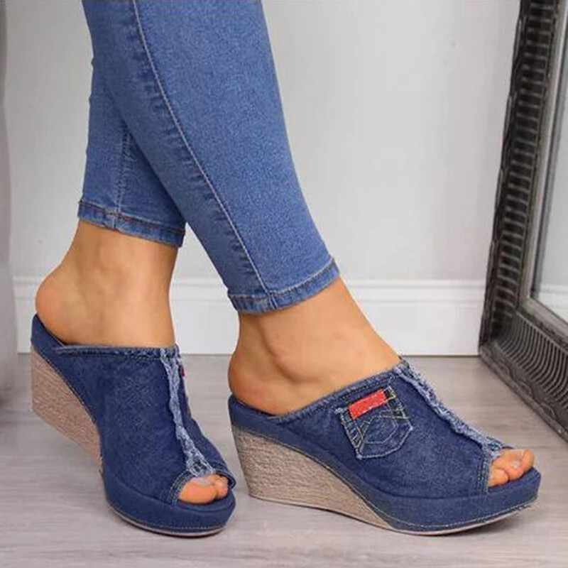 Black Cowboy Slipper Heels for Women Stylish Comfortable Open-Toe Shoes-image