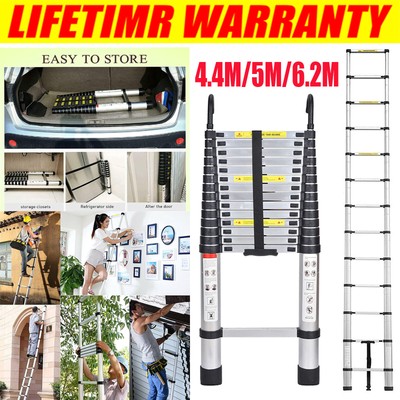 Telescopic ladder Aluminum DIY RV Expansion Folding Ladder + 2 Detachable Hooks