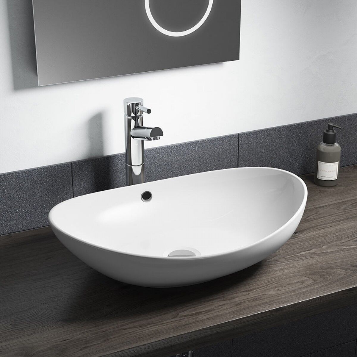 Details About Bathroom White Oval Basin Sink Bowl Modern Ceramic Counter Top Cvb011 580 X 385