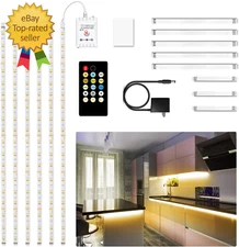 under Cabinet Lights, 6 PCS under Cabinet Lighting with Remote, Dimmable LED