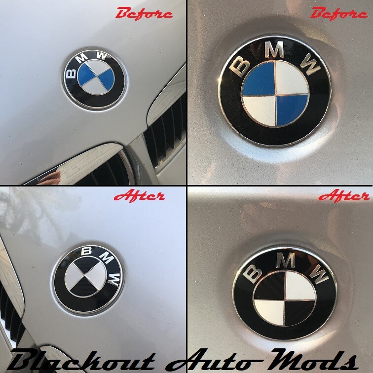 Gloss Black Vinyl BMW Emblem Overlay Decals Complete Kit Fits All Models