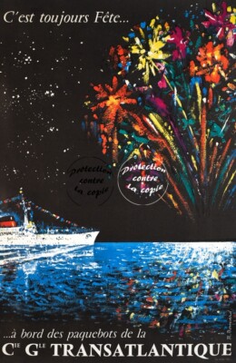 Cie TRANSATLANTIQUE Rdxi-POSTER HQ 50x70cm d'une AFFICHE VINTAGE