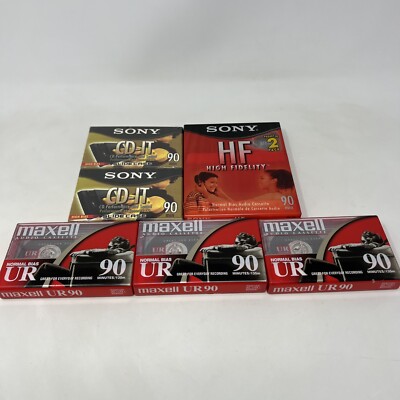 Lot of Sony HF, CD-IT Maxwell UR90 90 Minute Audio Recording Blank Cassette Tape