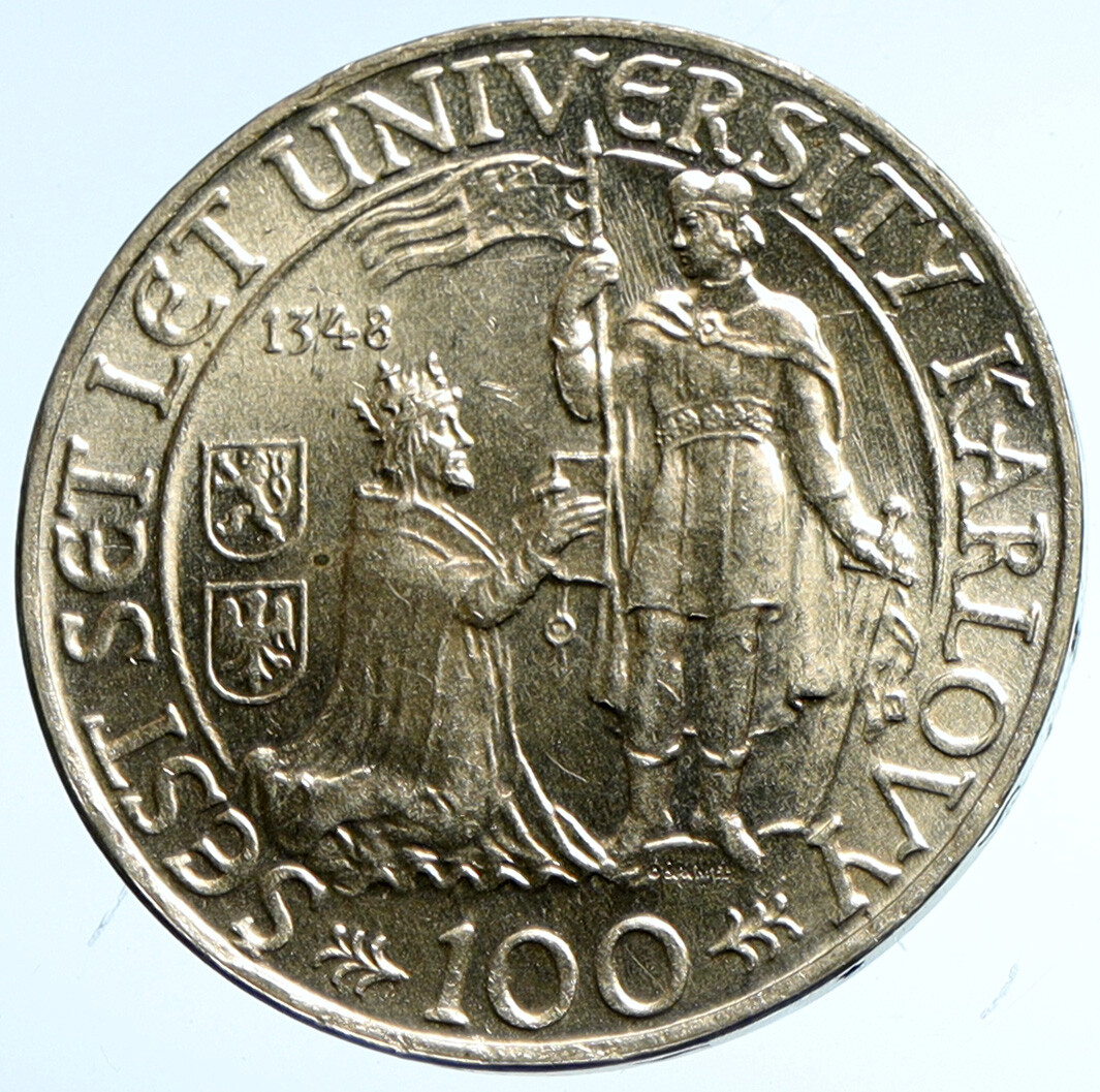 1948 CZECH REPUBLIC Czechoslovakia Charles University Silver 100 Kr Coin  i102972 | eBay