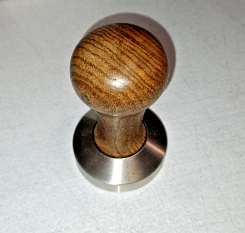 Motta Metallurgica 54 mm Coffee/Espresso Brown Tamper. Stainless Steel Flat Base