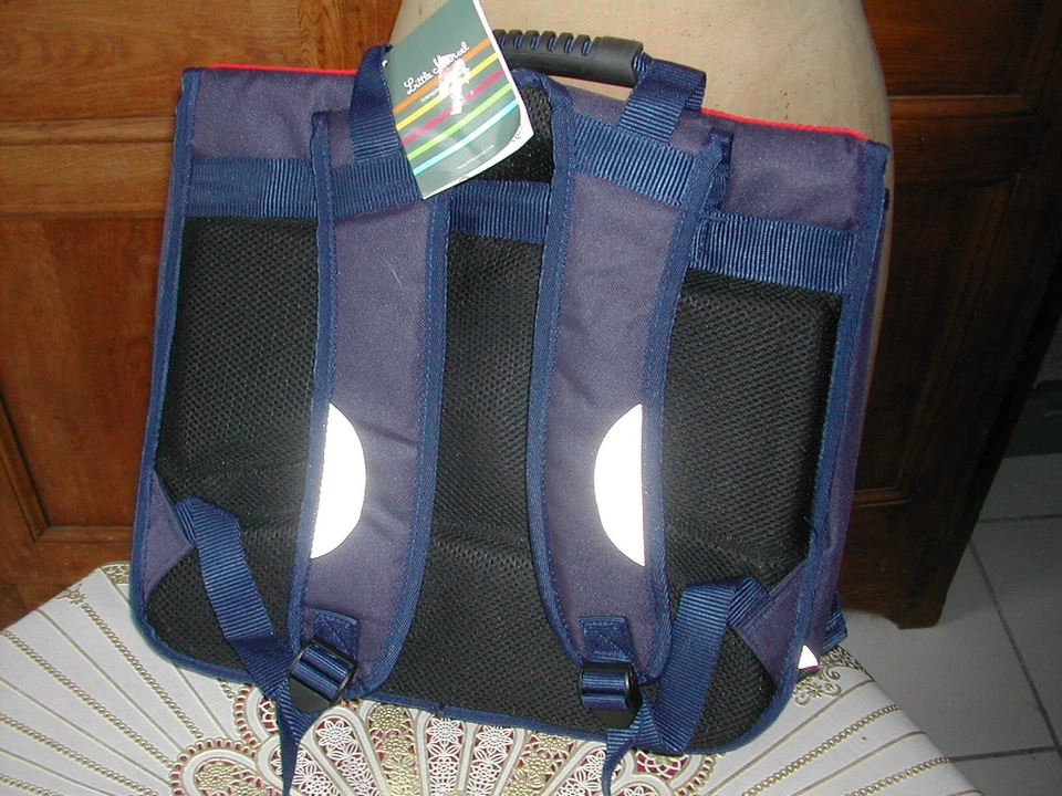 Sacoche Neuve LITTLE MARCEL Cartable d'Ecole Sac à Dos Parfait Etat Unisexe - Photo 4/4