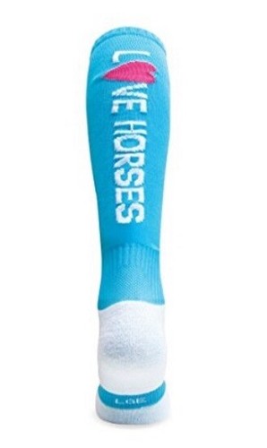 Love Horses Socks - Turquoise Blue - Size Small (4-6) - Picture 2 of 3