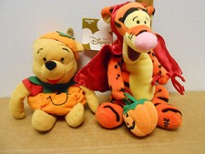 Disney Store Tigger Devil Halloween Plush Bean Bag Beanie Pooh  Pooh Pumpkin