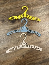 Vintage Baby Hangers Set Of 3 Blue Pink Yellow Clown Duck Deer