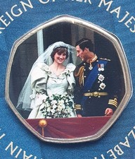 Westminster 50p Shaped Carded Coin Charles And Diana's Wedding