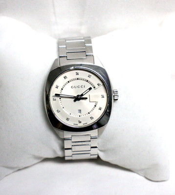 Gucci YA142403 Diamond Dial Silver Tone Stainless 142.4 Women's