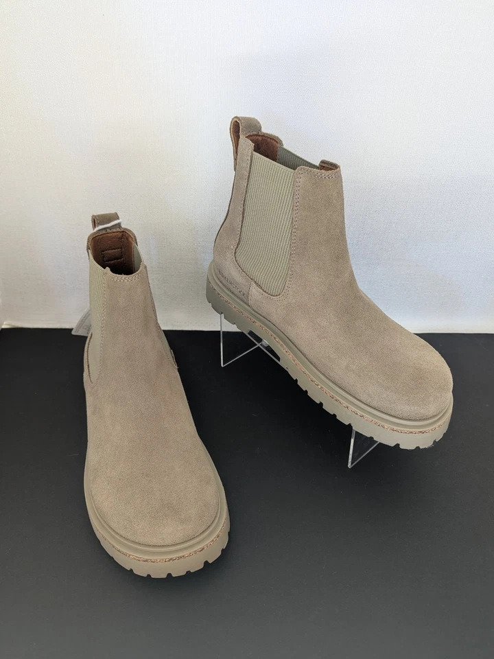 BIRKENSTOCK HIGHWOOD SLIP-ON TAUPE WOMEN'S SIDE ELASTIC CHELSEA BOOTS SZ 38 N - Image 3 of 4