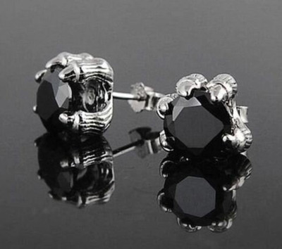 Aztec Mexican Eagle Dragon Quetzalcoatl Claw Sterling Silver Plated, Obsidian #5