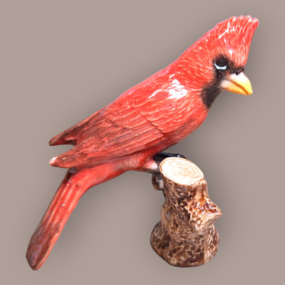 NORTHERN ROSE Bird Cardinal on Branch Mini Porcelain Figurine New FREE SHIP R120