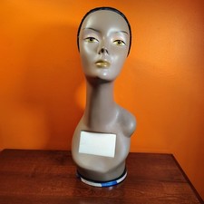 Vintage Shake-N-Go Mannequin Bust 18” Rotating Base Salon Wig Display Head (B)
