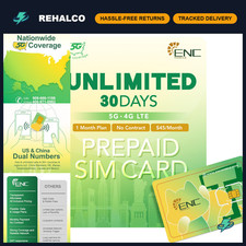 Unlimited 5G/4G LTE Prepaid SIM Card - 45/month, 3-in-1, Fast Data Plan