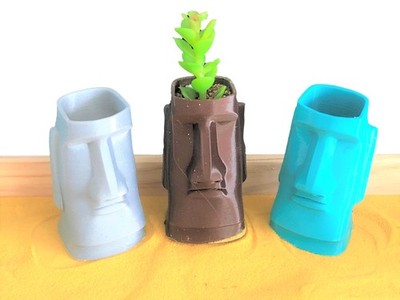 Tiki Head Flower Pot Planter - Succulent Planter and Air Plant Holder