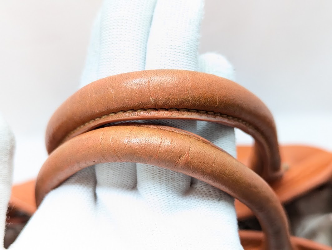 PRADA Vitello Daino Logo Leather 2way Shoulder Tote Bag Orange BN1713 Authentic thumbnail 6