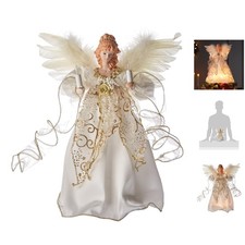 12  Illuminated Angel Treetop - Graceful Christmas Decoration in Gold/Ivory
