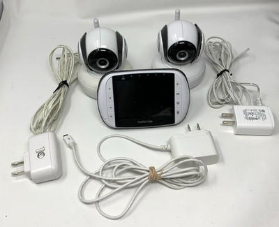 Motorola MBP36SPU Baby Monitor Video Screen & 2 Camera MBP36SBU w/ Power Adapter
