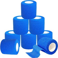 2 Inches 5 Yards 8 Pack Self Adhesive Breathable Bandage Medical Tape BLUE Rolls