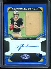 2025 Panini Certified Tyler Shough Blue Freshman Fabric Autograph /50 (Corner Da