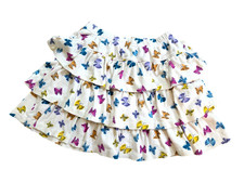 Hanna Andersson White Ruffle Tiered Skirt Skort Butterfly Girls 140 US 10