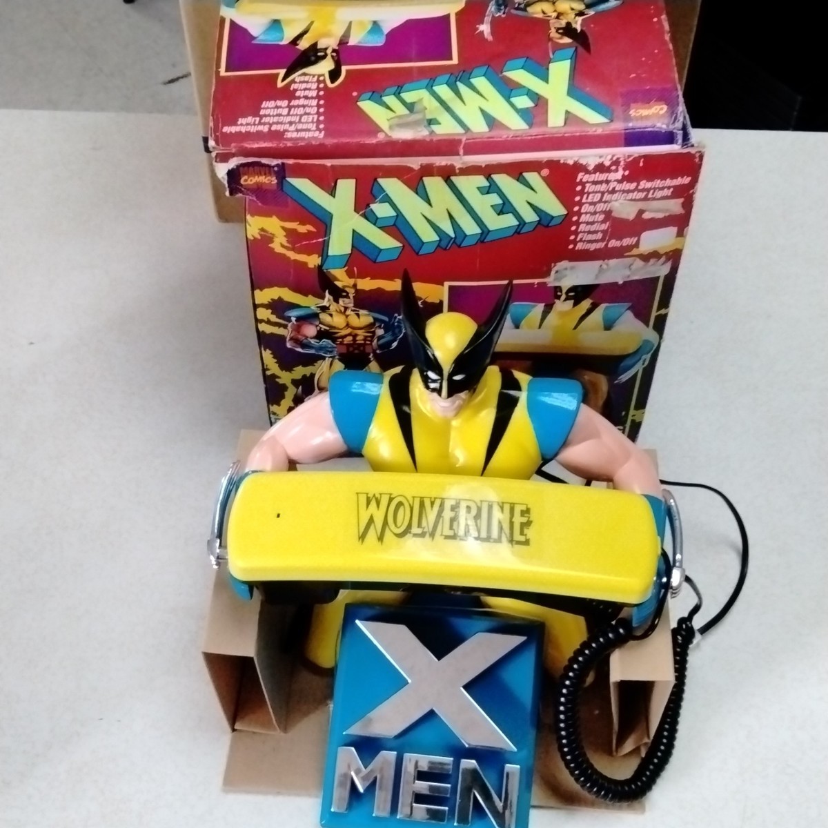 Vintage 1994 Marvel X-Men Wolverine Telephone 90s Rec Sound Open