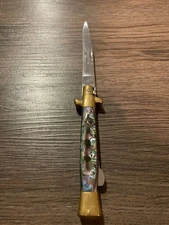 Kriegar Custom Razors Stiletto Blade KG121 Stainless Locking Pocket Knife 4”