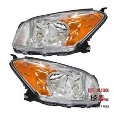 Replacement for RAV4 2009-2012 Headlight Assembly Projector Chrome Halogen