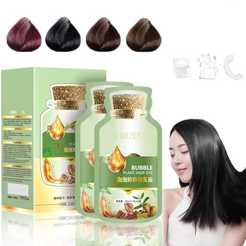 Natural Plant Hair Dye, New Botanical Bubble Hair Dye 20ml 10Packs/Box, Pure