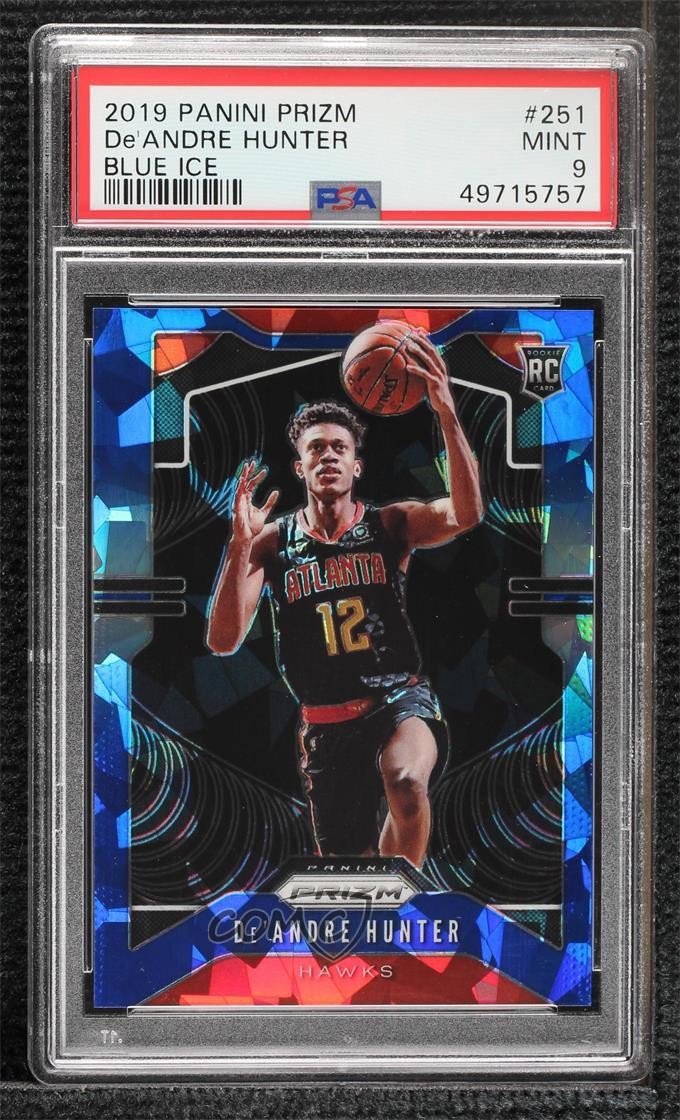 2019-20 Panini Prizm Rookie Blue Ice 27/99 De'Andre Hunter #251 PSA 9 MINT 5i2