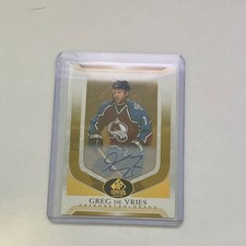 Upper Deck SP Signature Edition Legends Greg De Vries Autograph Avalanche #243