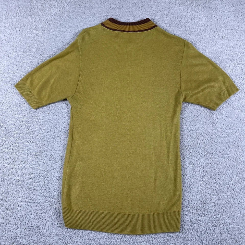 Camiseta vintage años 60/70 Sears Kings Road suéter tejido acrílico dorado pequeño para hombre Foto 2 de 4