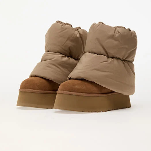 UGG Classic Mini Dipper Puffer Platform Boots Amphora Chestnut Women’s Size 10