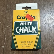 Vtg 1985 Crayola White Chalk Number 320 Open Box Unused 10 (-2) Sticks USA Made
