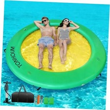 Water Hammock Inflatable Dock, 3.8ft/6ft/8ft Floating Raft 8FT Green  Yellow