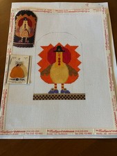 Vintage "All Dressed Up and Nowhere To Go" Needlepoint Canvas