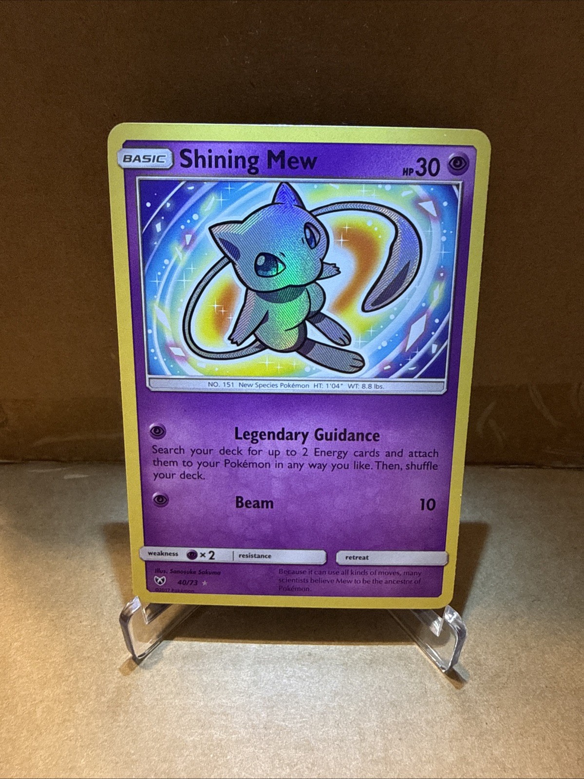 Shining Mew 40 73 Shining Legends Pokemon Card TCG NM