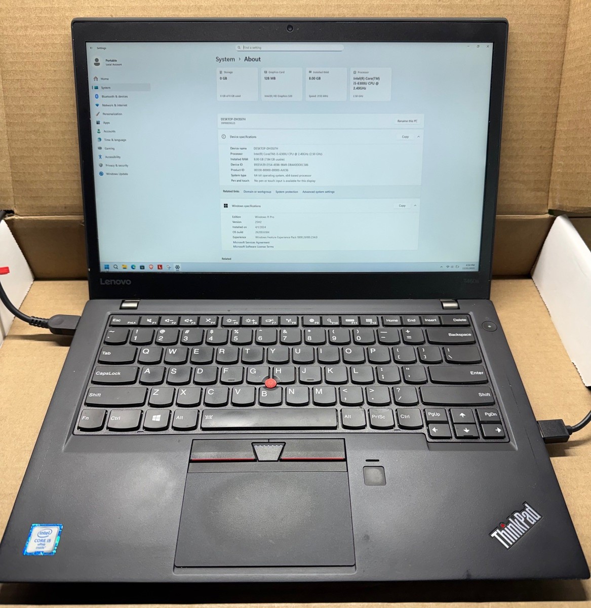 Lenovo ThinkPad T460s, i5-6300U, 8 GB, 14