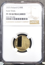 2025 FINLAND GOLD 100 EURO STATE VISITS NGC PF 70 ULTRA CAMEO ONLY 600 MINTED