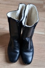 Elmdale Women's Black  Leather  Upper  Front  Zip Up  Ankle Winter  Boots Size 5