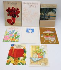 VINTAGE GREETING CARDS - Lot of 8 Assorted Floral Designs 70/80s Signed