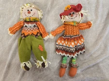 Boy And Girl Plush Raggedy Scarecrow Dolls