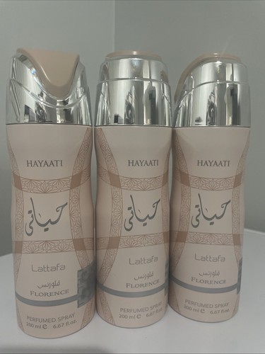 Lot of 3 Lattafa Hayaati Florence Perfumed Body Spray 200ml / 6.67oz Made in UAE