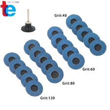 20 Pack 2 Inch Mixed Curved Flap Discs 40/60/80/120 Grit with 1/4 Inch Holder