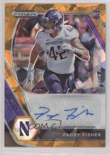 2021 Panini Prizm Draft Picks Orange Ice Paddy Fisher #DPA-PAD Auto 11o1