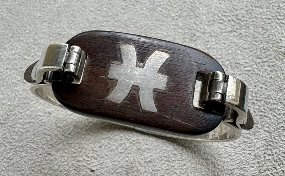 Браслет из чистого серебра и дерева 1970-е GUCCI Италия - Изображение 3 из 4