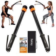 Portable Ropeless Battle Ropes, Adjustable Cordless Battle Ropes with Dual Weigh