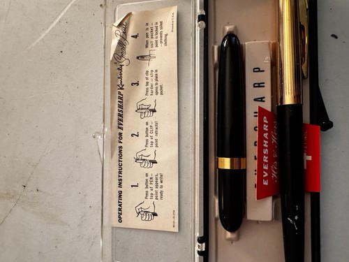 E6 Vintage Eversharp His & Hers Kugelschreiber Set Original Etui - Bild 2 von 6